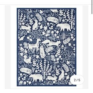 Chappywrap Whimsical Woods Navy Mini Blanket - NWT